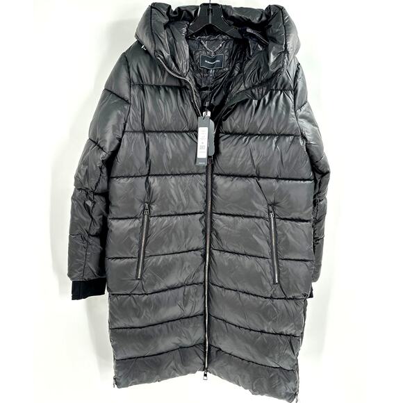 BCBGMAXAZRIA Black Long Puffer Coat Size M - Picture 6 of 10
